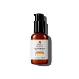 Egy 75 ml-es Kiehl's Powerful-Strength Line-Reducing Concentrate flakon feher hatter előtt.