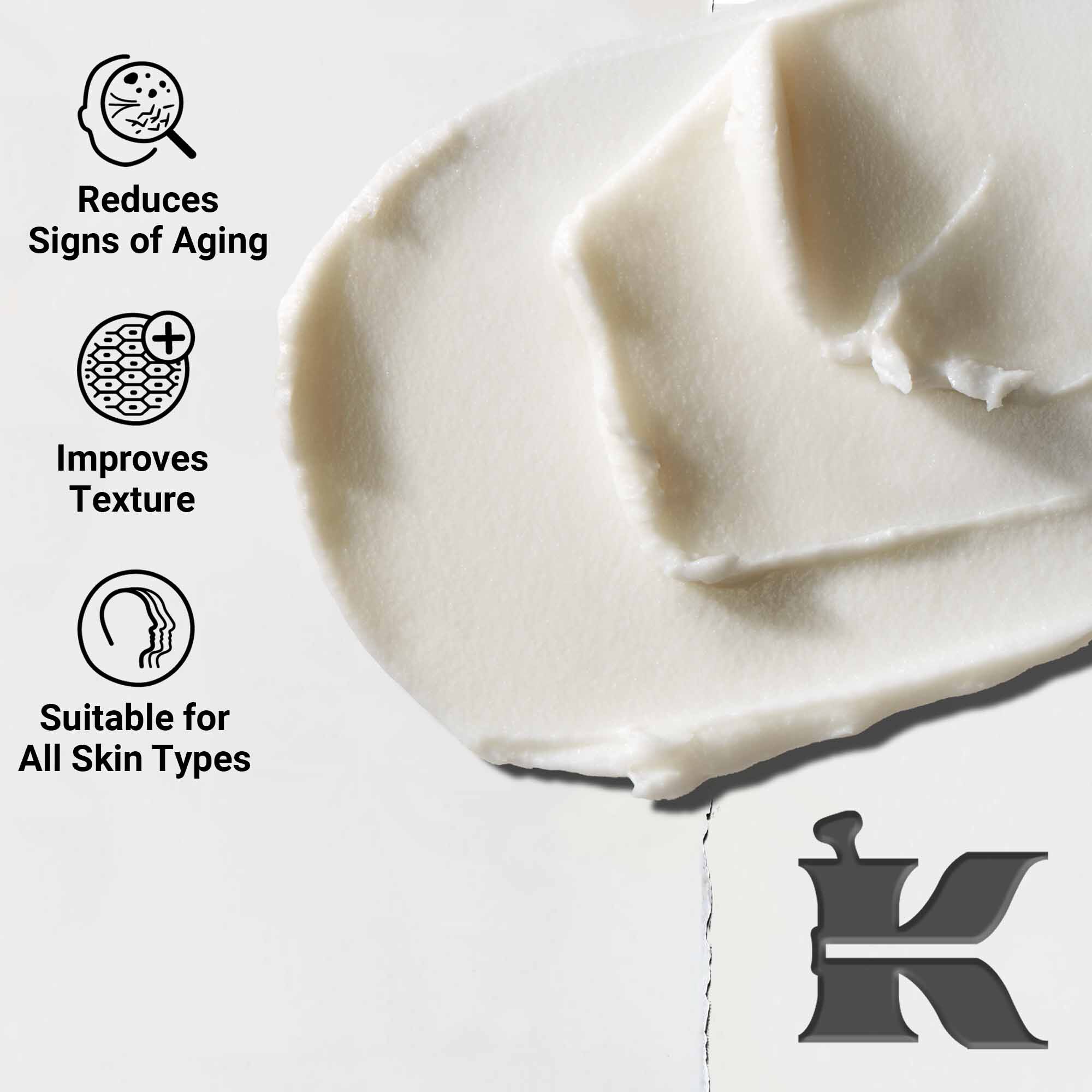 Az Age Defender Eye Repair texturajanak kozelkepe; csokkenti az oregedes jeleit es javitja a bőr texturajat, minden bőrtipusra alkalmas.