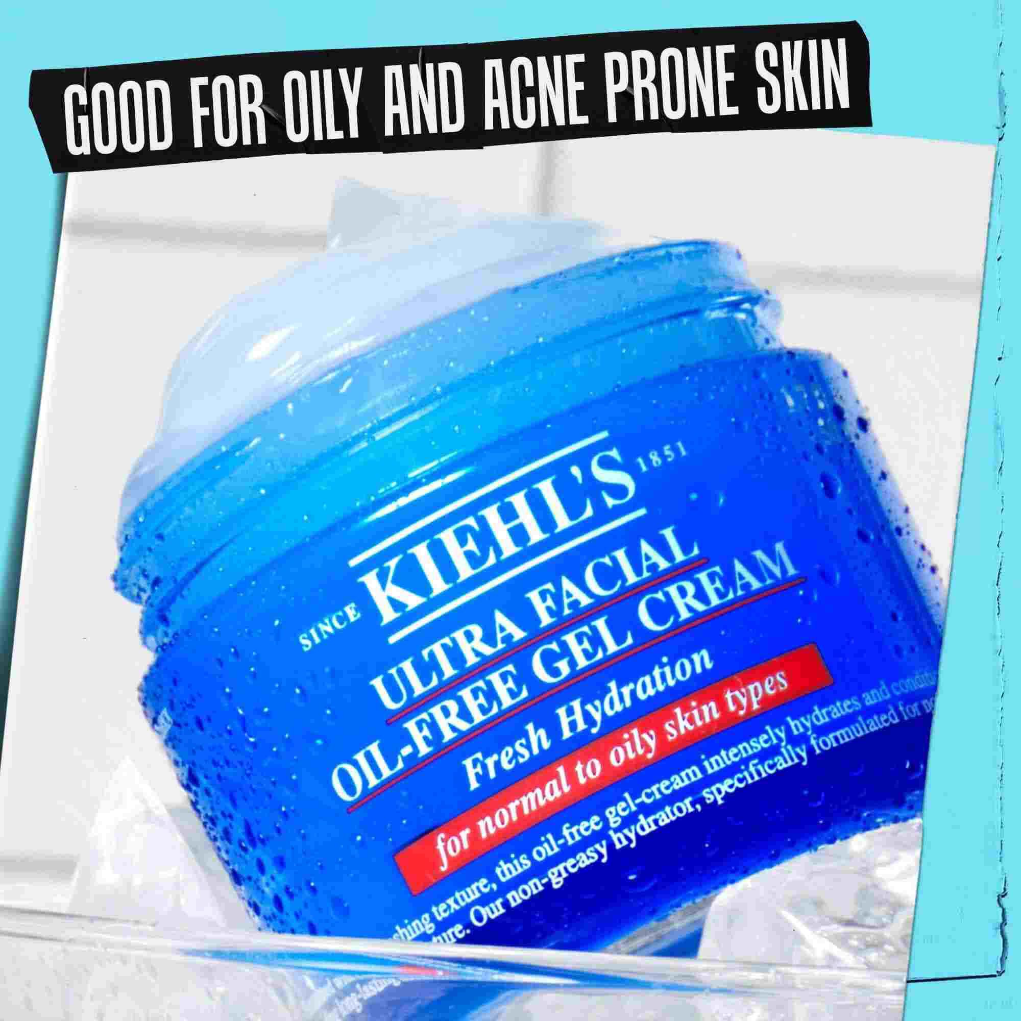 Egy Ultra Facial Oil-Free Gel Cream tegely „Jo zsiros es pattanasokra hajlamos bőrre” felirattal.