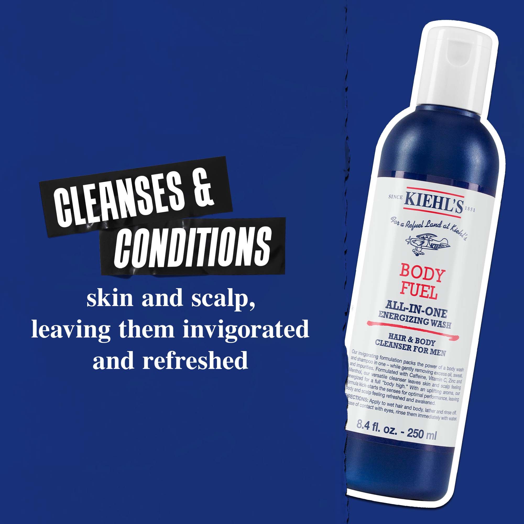 Body Fuel All-In-One Energizing Wash: Tisztitja и apolja a bőrt, a hajat es a fejbőrt, felfrissult erzest hagyva maga utan.