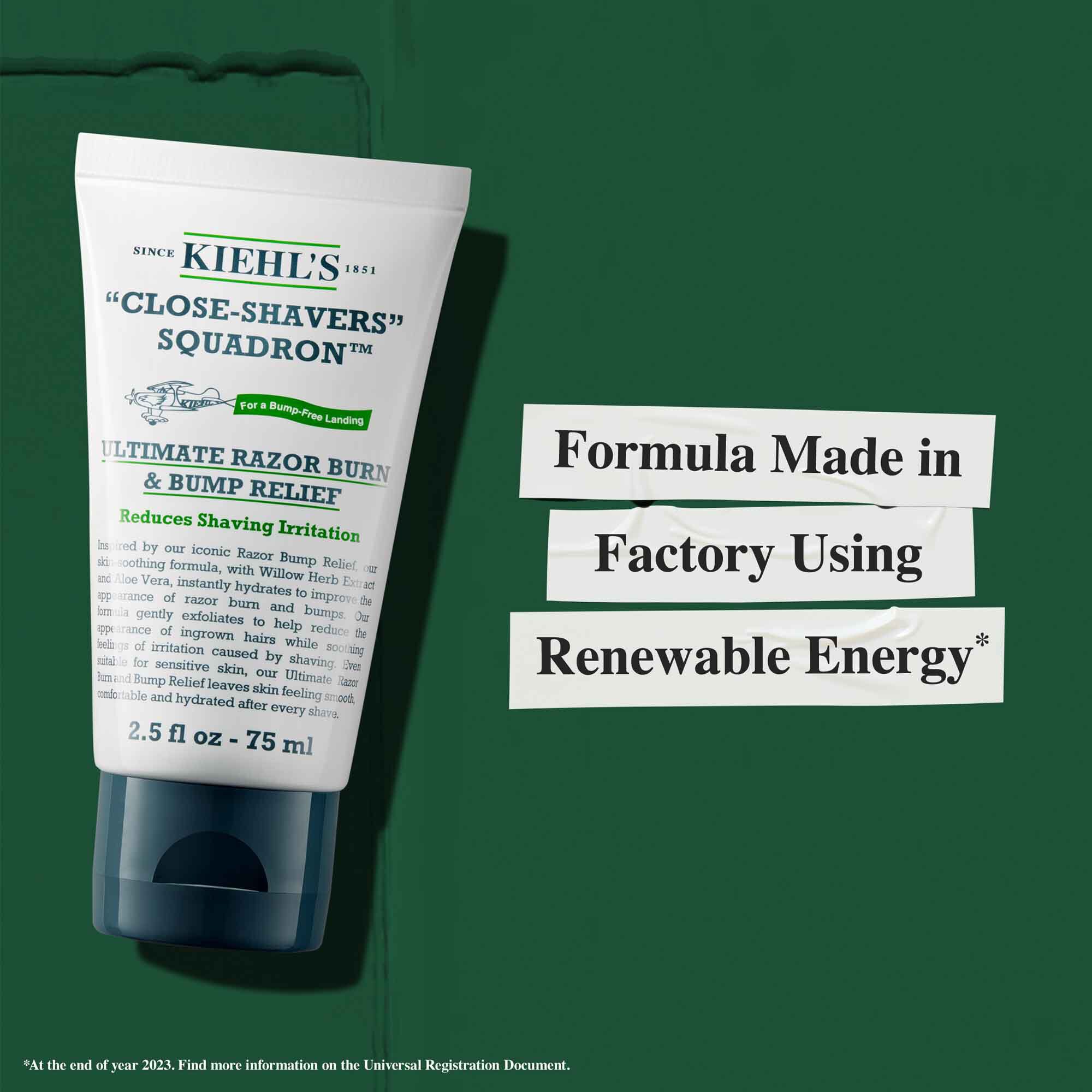 Close Shavers Squadron Smooth Glider Precision Shave Lotion tubus fenntarthatosagi informacioval: „Megujulo energiat hasznalo gyarban keszult formula.”