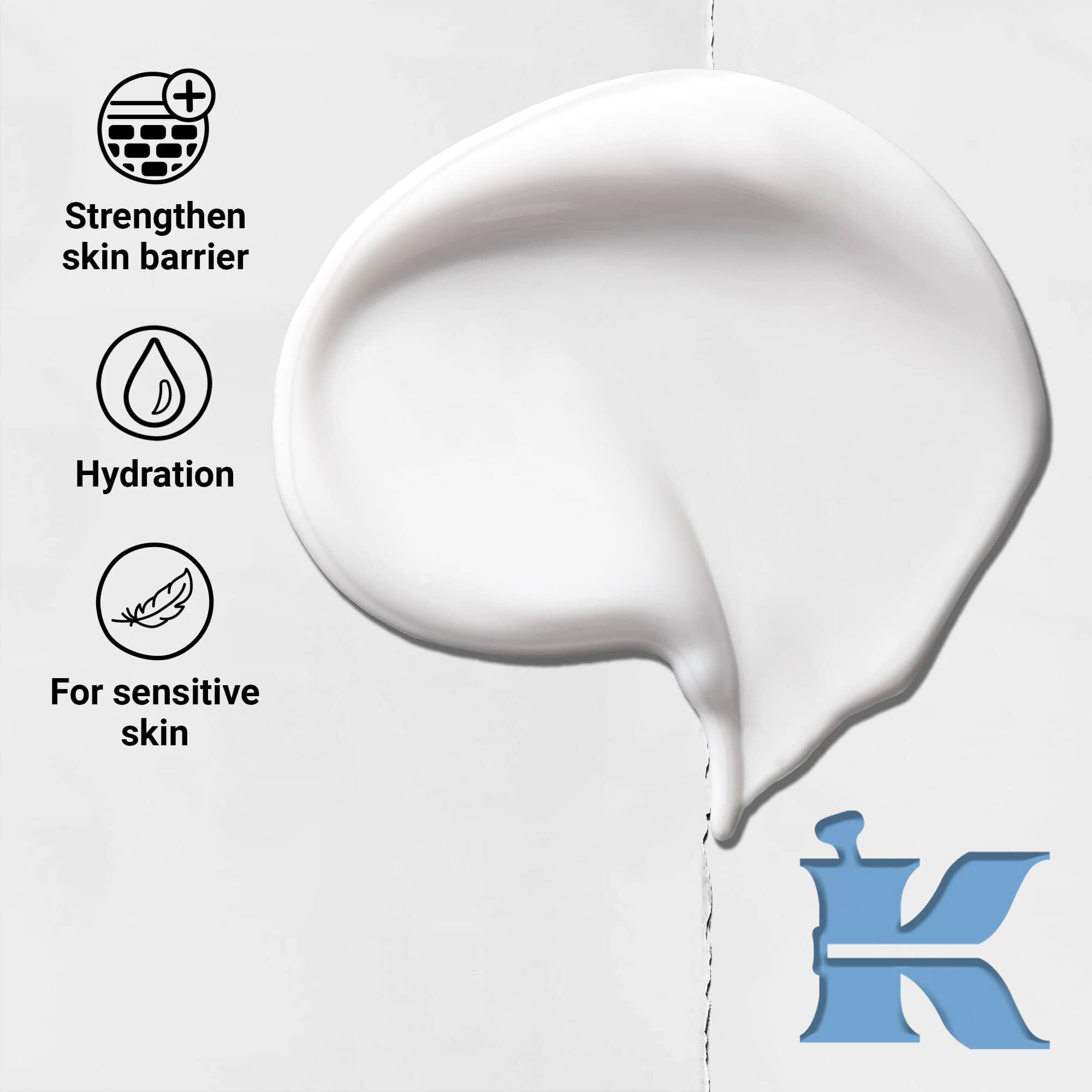 Ultra Facial Moisturizer textura foto es ikonok: erősiti a bőrvedő gatat, hidratalas, erzekeny bőr