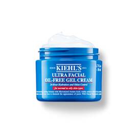 Egy 50 ml-es Kiehl's Ultra Facial Oil-Free Gel Cream tegely feher hatter előtt.