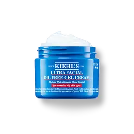 Egy 50 ml-es Kiehl's Ultra Facial Oil-Free Gel Cream tegely feher hatter előtt.