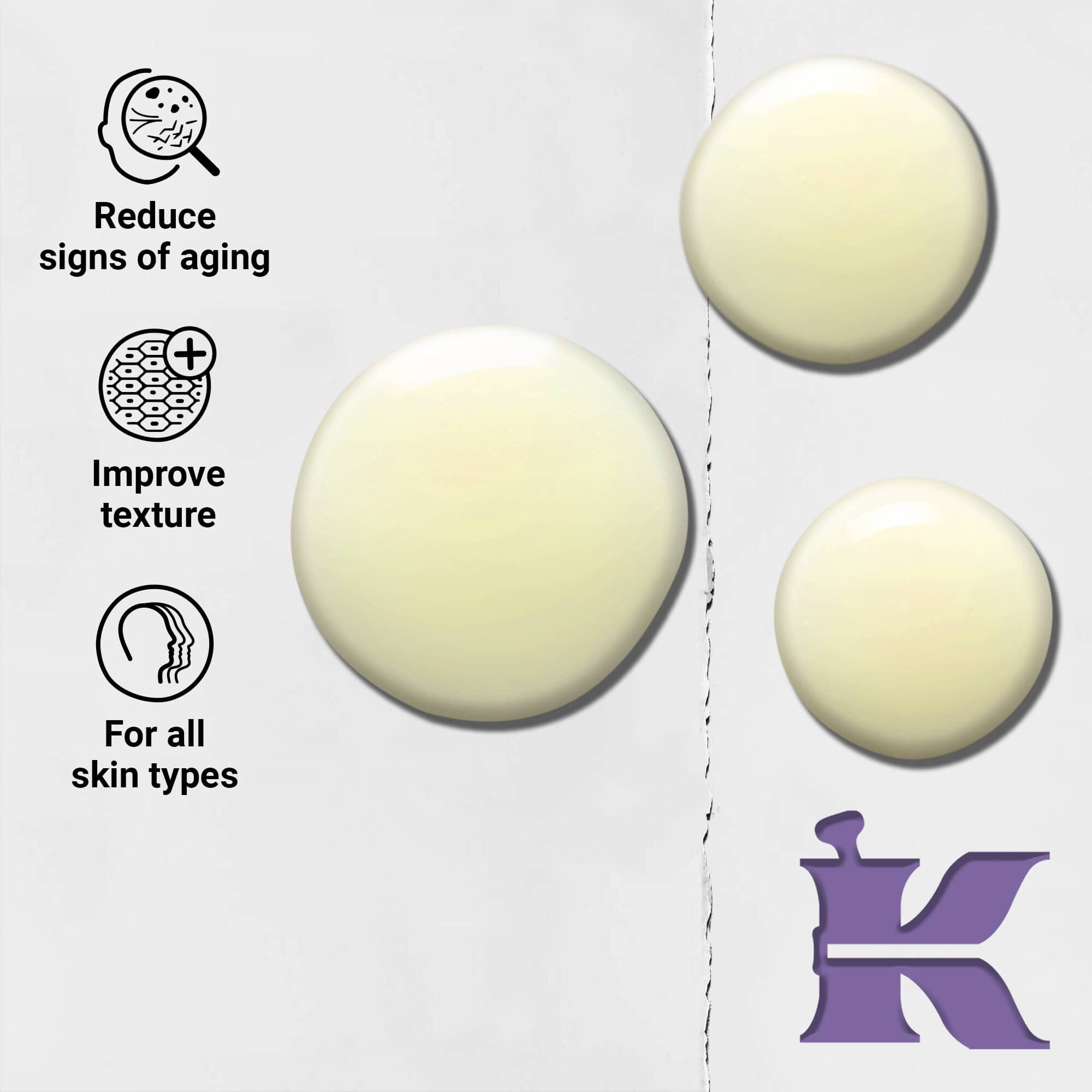 Texturafoto ikonokkal: csokkenti az oregedes jeleit, javitja a bőrtexturat, minden bőrtipusra alkalmas