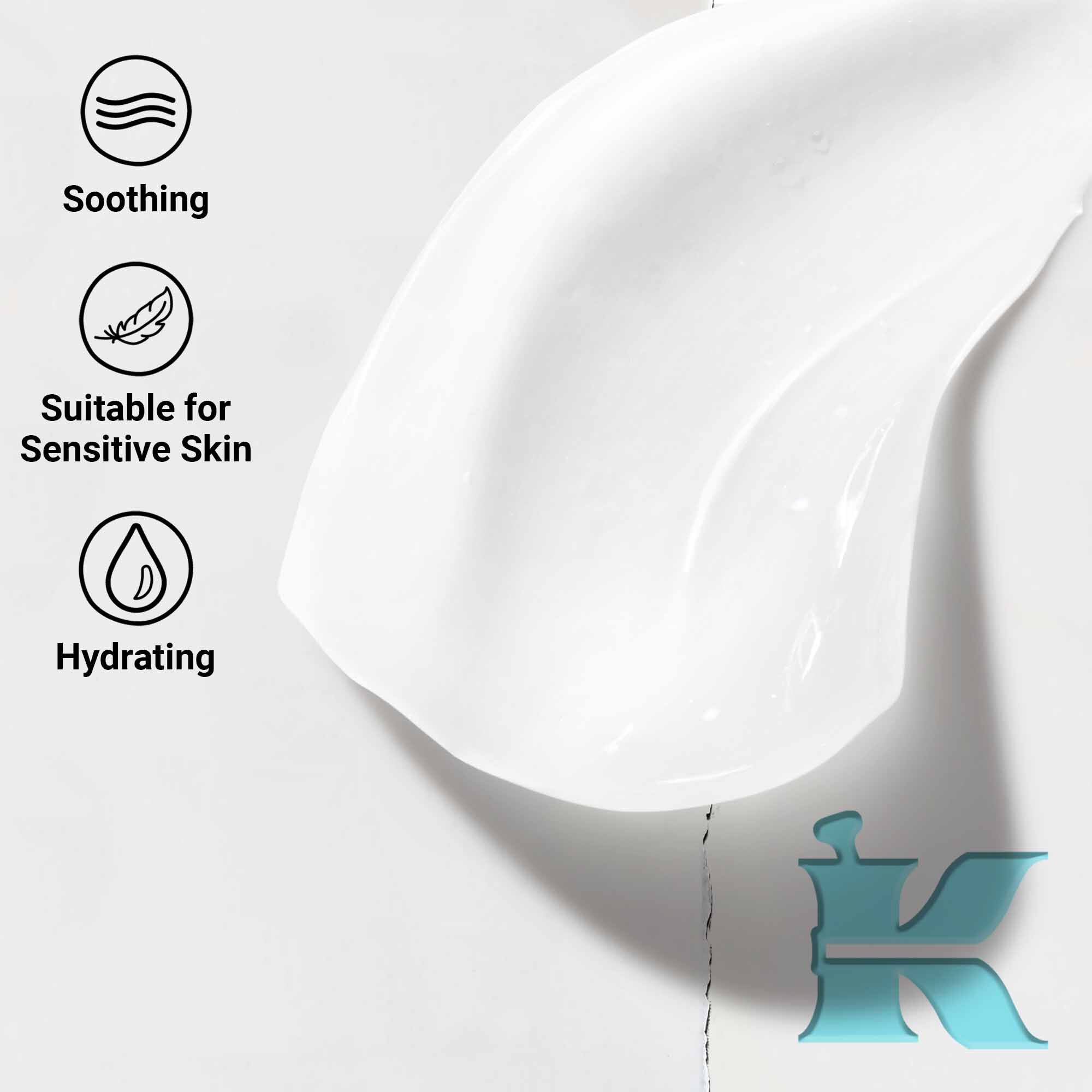 Az Ultra Facial Oil-Free Gel Cream texturajanak kozelkepe, amely bemutatja a nyugtato, hidratalo hatast es az erzekeny bőrre valo alkalmassagot.