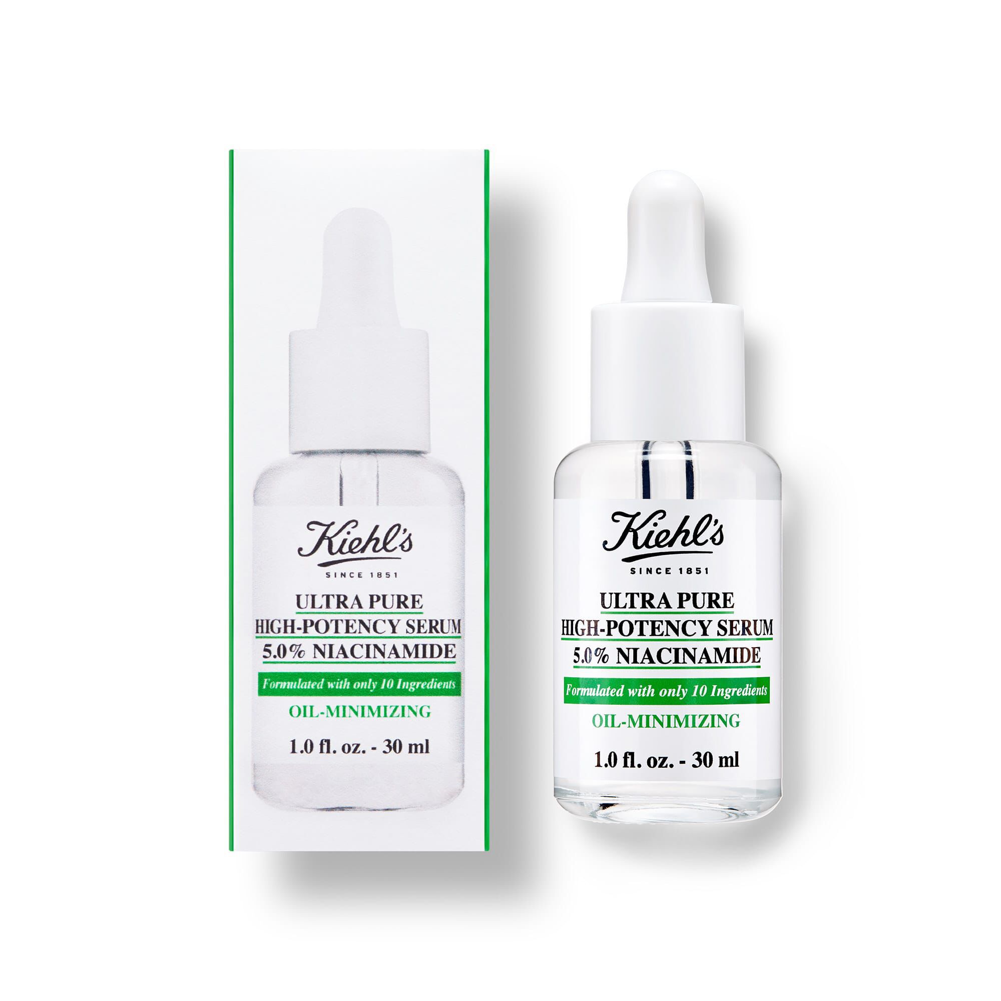 Kiehl's Ultra Pure High-Potency Serum 5,0% Niacinamid flakon es doboz