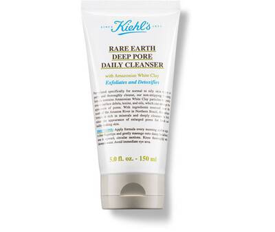 Kiehl's Rare Earth Deep Pore Daily Cleanser; feher agyagot tartalmazo arctisztito tubus, amely hamlaszt es meregtelenit.