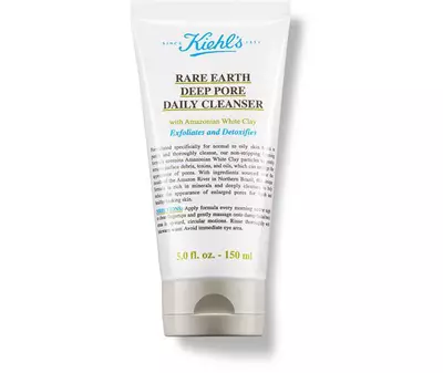 Kiehl's Rare Earth Deep Pore Daily Cleanser; feher agyagot tartalmazo arctisztito tubus, amely hamlaszt es meregtelenit.